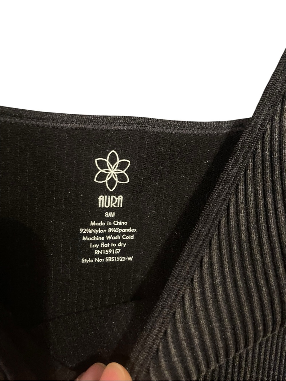 Aura Black-Washed Ribbed Bodysuit - Picture 4 of 4